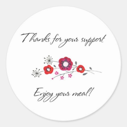 Geniet van je maaltijd ronde sticker (Voorkant)