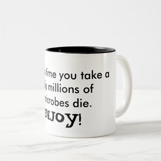 Geniet van je microben tweekleurige koffiemok (Voorkant rechts)
