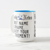 Geniet van je pensioen - Mok met twee-toonaangeven (Voorkant links)