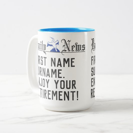 Geniet van je pensioen - Mok met twee-toonaangeven (Voorkant links)