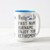 Geniet van je pensioen - Mok met twee-toonaangeven (Voorkant rechts)