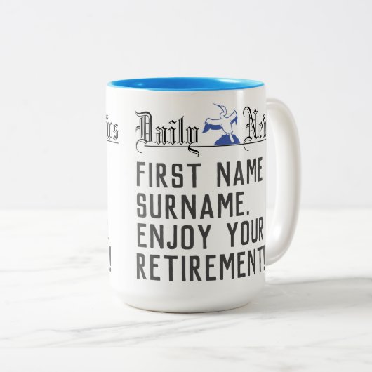 Geniet van je pensioen - Mok met twee-toonaangeven (Voorkant rechts)