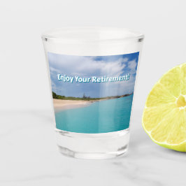 Geniet van je pensioen shot glas