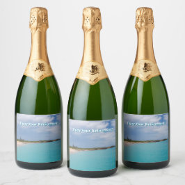 Geniet van je pensioen sparkling wijnetiket