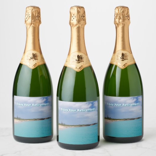 Geniet van je pensioen sparkling wijnetiket (Flessen)
