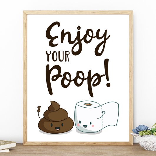 Geniet van je poep Funny Bathroom Decor Poster