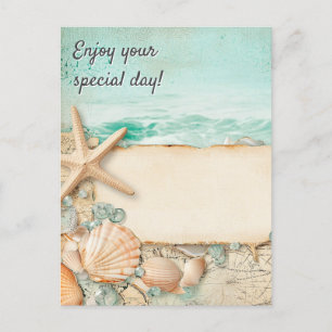 Geniet van je speciale dag strand briefkaart
