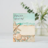 Geniet van je speciale dag strand briefkaart (Staand voorkant)