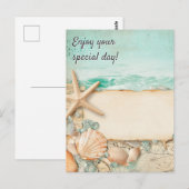 Geniet van je speciale dag strand briefkaart (Voorkant / Achterkant)