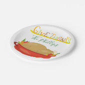 Geniet van je Thanksgiving Turkije Papieren Bordje (Gekanteld)