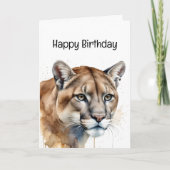 Geniet van je verjaardag Cougar Mountain Lion Anim Kaart (Voorkant)