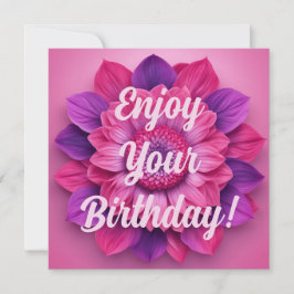 Geniet van je verjaardag! Roze Bloemen Verjaardag