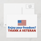 Geniet van je vrijheid? Dank een Veteraan. Briefkaart (Voorkant / Achterkant)