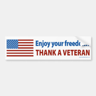 Geniet van je vrijheid? Dank een Veteraan. Bumpersticker