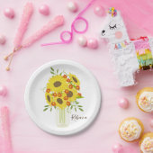 Geniet van je zonnebloemen papieren bordje (Feest)