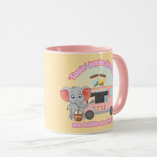 Geniet van jumboformaat, één bubbel tegelijk mok (Voorkant rechts)