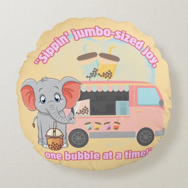 Geniet van jumboformaat, één bubbel tegelijk rond kussen (Voorkant)