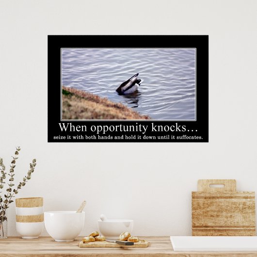 Geniet van kansen met beide handen (groot) poster (Keuken)