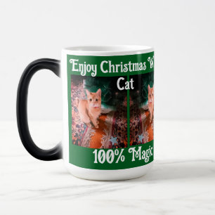 Geniet van Kerstmis met kat Tekst op foto aanpass Magische Mok
