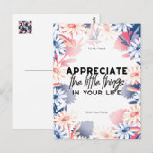 Geniet van kleine citaten briefkaart (Voorkant / Achterkant)