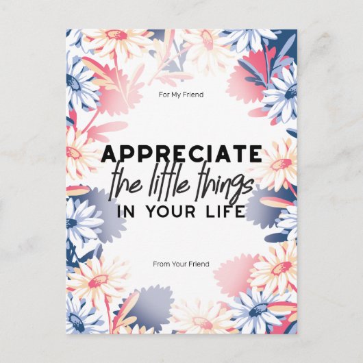 Geniet van kleine citaten briefkaart (Voorkant)