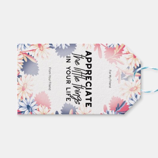 Geniet van kleine citaten cadeaulabel (Voorkant (Horizontaal))