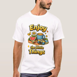 Geniet van Kleine Dingen Gezellige Picknick Illust T-shirt