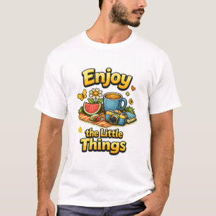 Geniet van Kleine Dingen Gezellige Picknick Illust T-shirt