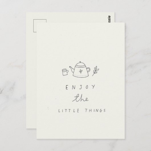 Geniet van kleine dingen met een minimalistisch br briefkaart (Voorkant / Achterkant)