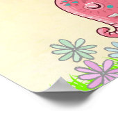 Geniet van kleine dingen Roze olifant Smelling Flo Poster (Hoek)