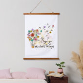Geniet van kleine dingenFlowers Motivation Inspira Hangend Wandkleed (Slaapkamer)