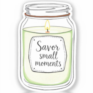 Geniet van kleine momenten Jar Candle Sticker