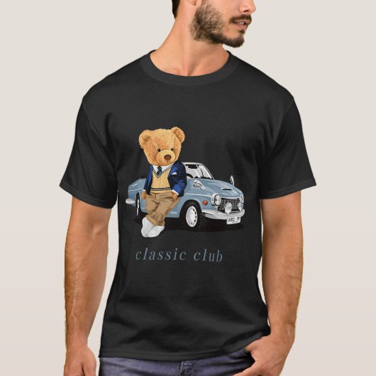 Geniet van kool Teddy Bear met klassieke grafische T-shirt (Voorkant)