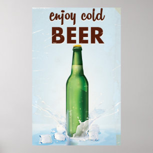 Geniet van koude Bierdrank Poster. Poster
