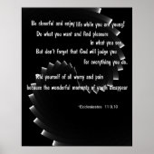 Geniet van leven - Ecclesiastes 11:9,10 Poster (Voorkant)