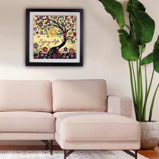 "Geniet van leven" Fun Inspirerend leslokaal Poster