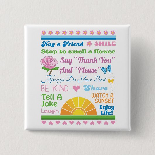 Geniet van levensechte Button (Voorkant)