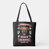 Geniet van Luxury Life, Boxer Tote Bag (Achterkant)