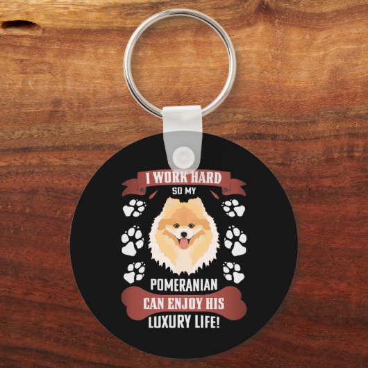 Geniet van Luxury Life, Pommeren Sleutelhanger (Voorkant)