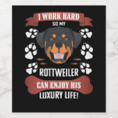 Geniet van Luxury Life, Rottweiler Wijn Etiket (Enkel label)