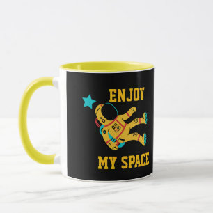 Geniet van mijn ruimte Cute Astronaut Twee-Tons Mo Mok