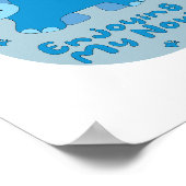 Geniet van mijn schattige blauwe neushoorn in Kawa Poster (Hoek)