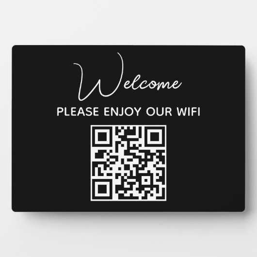Geniet van onze WiFi | WIFI Welkom QR Code Fotoplaat (voorkant)