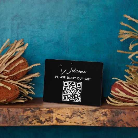 Geniet van onze WiFi | WIFI Welkom QR Code Fotoplaat (Zijkant)