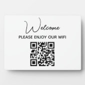Geniet van onze WiFi | WIFI Welkom QR Code Fotoplaat (voorkant)