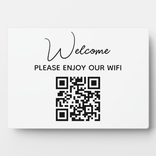 Geniet van onze WiFi | WIFI Welkom QR Code Fotoplaat (voorkant)