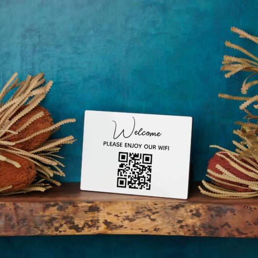 Geniet van onze WiFi | WIFI Welkom QR Code Fotoplaat (Zijkant)