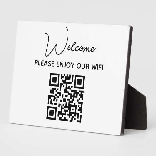 Geniet van onze WiFi | WIFI Welkom QR Code Fotoplaat (Zijkant)