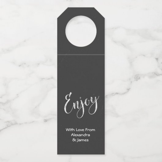 Geniet van persoonlijk gepersonaliseerd alkboard flessenhanger (Voorkant)