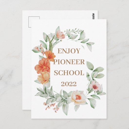 Geniet van Pioneer School 2022 Briefkaart (Voorkant / Achterkant)